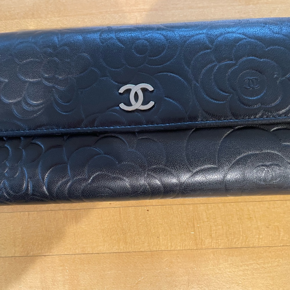 Authentic Chanel Camelia long wallet.